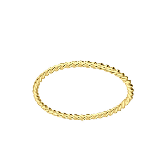 Sterling Silver 14kt Gold Plated Twisting Ring