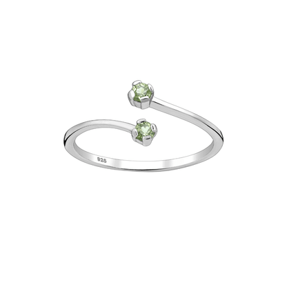 Sterling Silver Adjustable Peridot Ring