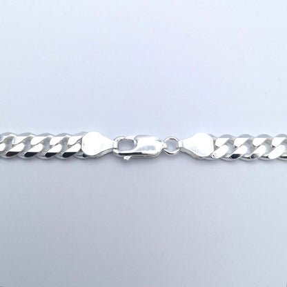 Sterling Silver 6.6mm Diamond Cut Curb Chain