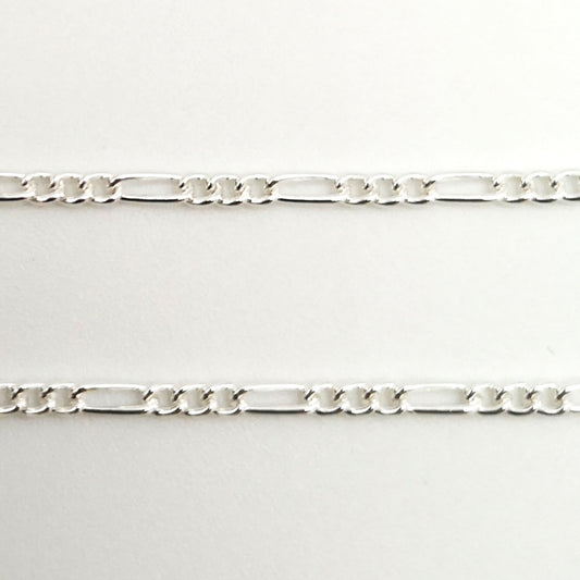 20" Sterling Silver 1.7mm Figaro Chain