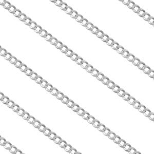 22" Sterling Silver 5mm Flat Curb Chain
