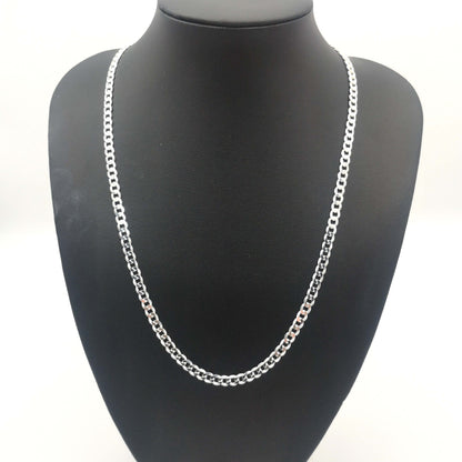 22" Sterling Silver 5mm Flat Curb Chain
