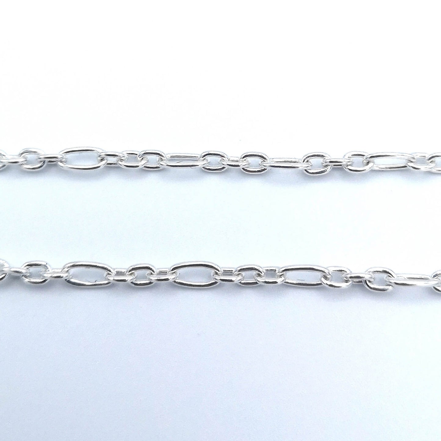 26" Sterling Silver 3mm Cable Figaro Chain