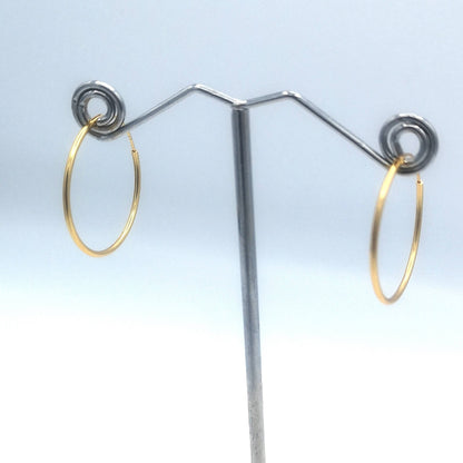 Sterling Silver 14kt Yellow Gold Plated 25mm Hoop Earrings