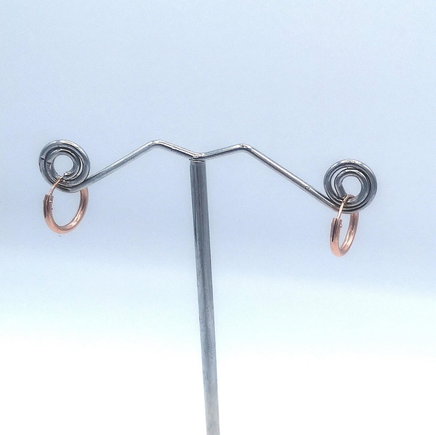 12mm Sterling Silver 14kt Rose Gold Plated Hoop Earrings