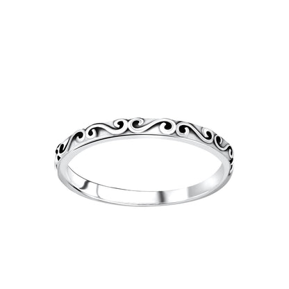 Sterling Silver Patterned Ring