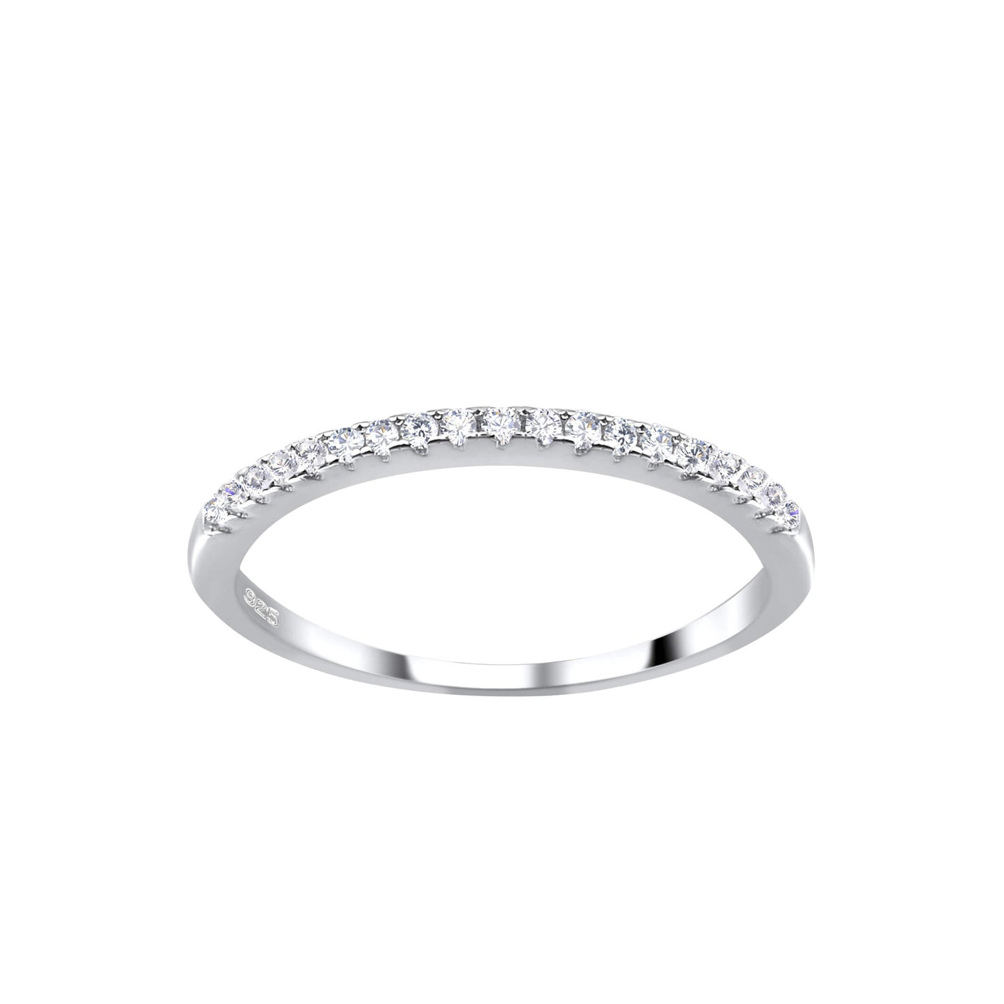 Sterling Silver CZ Half Eternity Ring