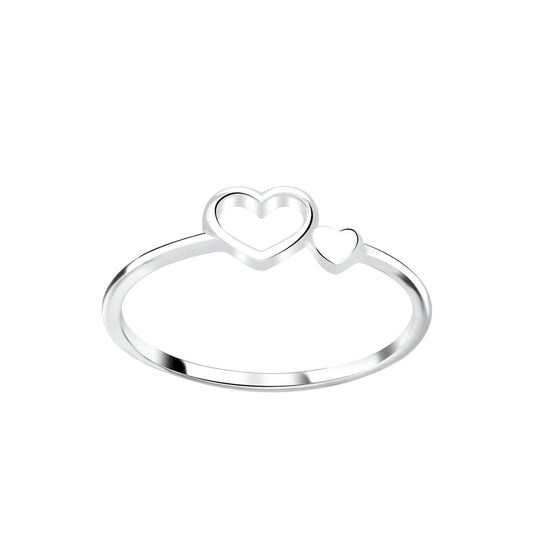 Sterling Silver Double Heart Ring