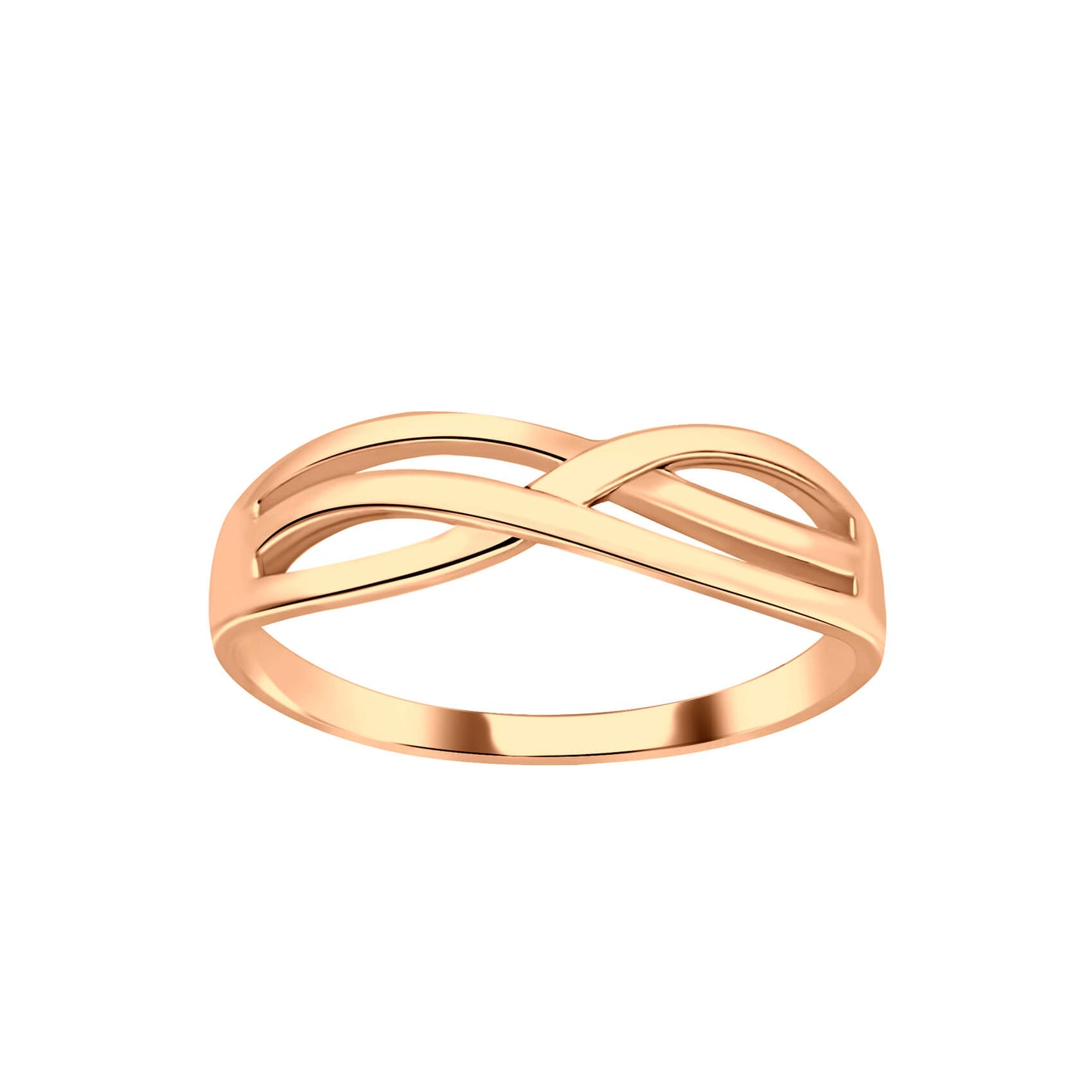 Sterling Silver 14kt Rose Gold Plated Interwinding Overlap Ring