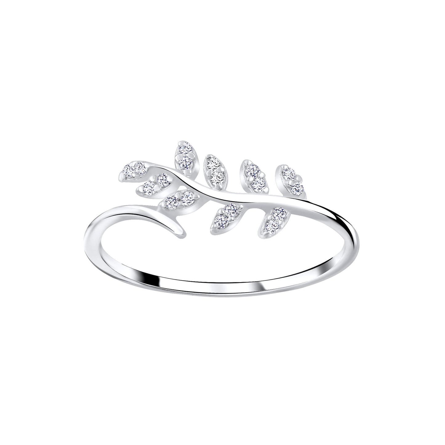 Sterling Silver CZ Branches Ring