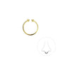 Sterling Silver 14kt Yellow Gold Plated Septum Clip