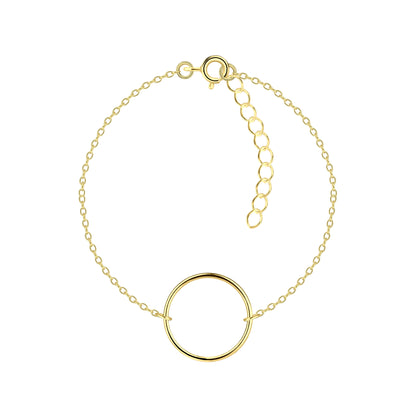 Sterling Silver 14kt Yellow Gold Plated Circle Bracelet
