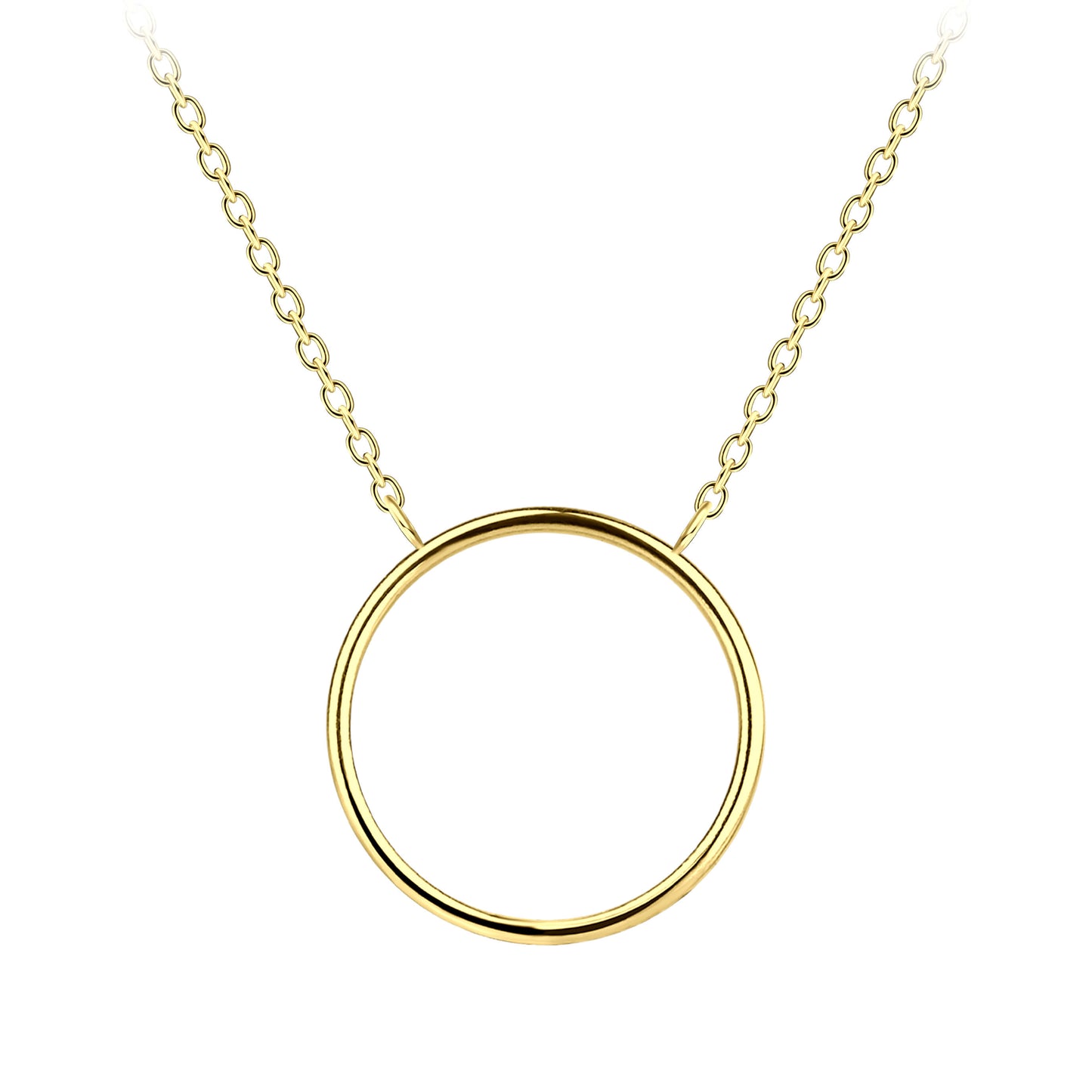 Sterling Silver 14kt Yellow Gold Plated Circle Necklace