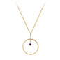 Sterling Silver 14kt Yellow Gold Plated Purple CZ Necklace