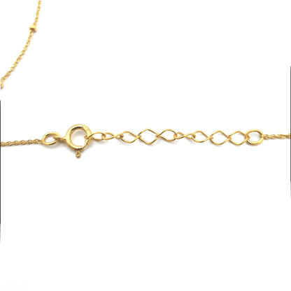 Sterling Silver 14kt Yellow Gold Plated Satellite Anklet