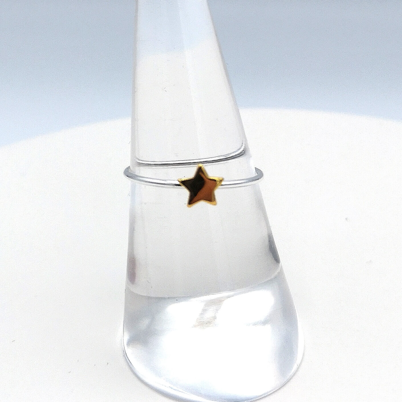 Sterling Silver 14kt Yellow Gold Plated Star Ring