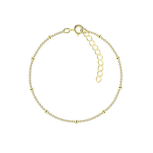 Sterling Silver 14kt Yellow Gold Plated Satellite Bracelet