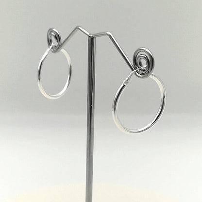 Sterling Silver 24mm Plain Creole Hoop Earrings