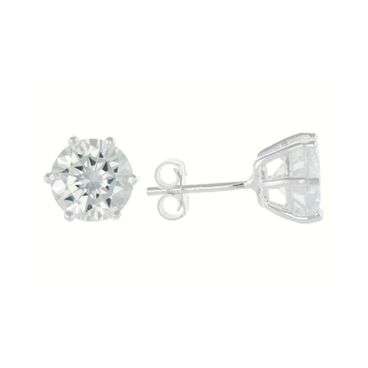 Sterling Silver 3mm Round CZ Stud Earrings