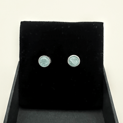 Sterling Silver 6mm Aquamarine Stud Earrings