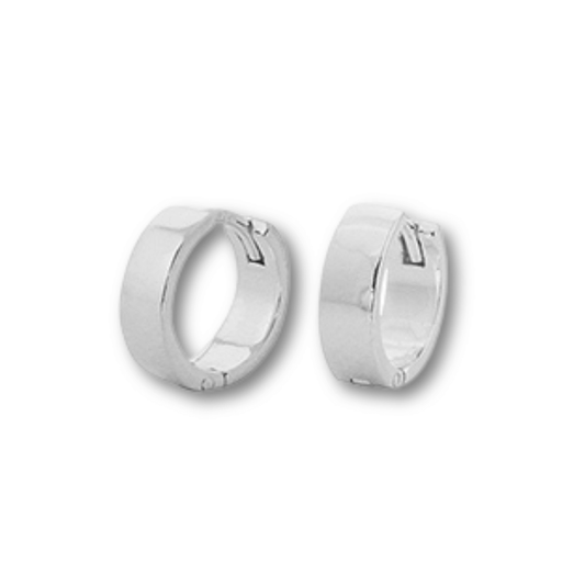 Sterling Silver 9mm Plain Huggie Hoop Earrings