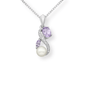 Sterling Silver Amethyst & Freshwater Pearl Figure of Eight Pendant