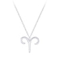 Sterling Silver Aries Zodiac Sign Necklace