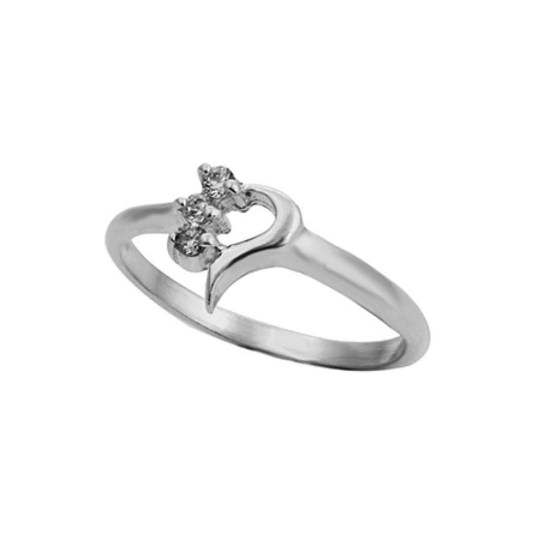 Sterling Silver CZ Heart Ring