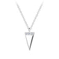 Sterling Silver CZ Solid Triangle Necklace