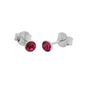 Sterling Silver Dark Pink CZ Stud Earrings (June)