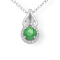 Sterling Silver Emerald & CZ Halo Pendant