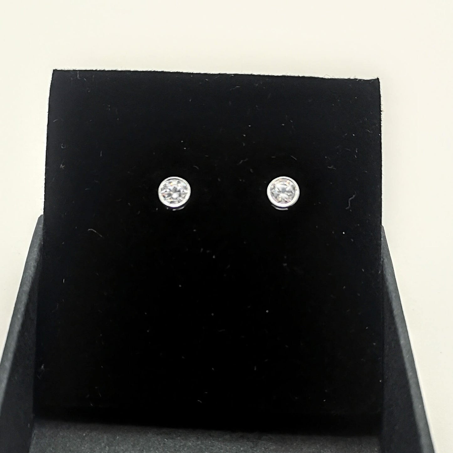 Sterling Silver Encased 4mm CZ Stud Earrings