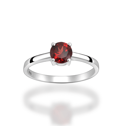 Sterling Silver Garnet La Preciada Solitaire Ring