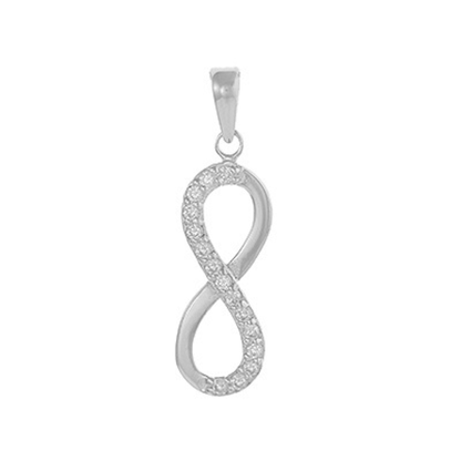 Sterling Silver CZ Infinity Pendant