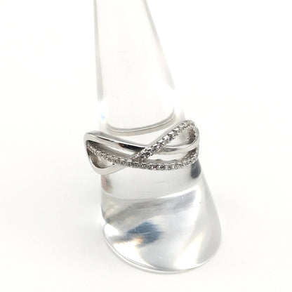 Sterling Silver Infinity Spiral CZ Ring