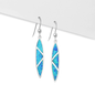 Sterling Silver Lab Created Opal Dangle Earrings