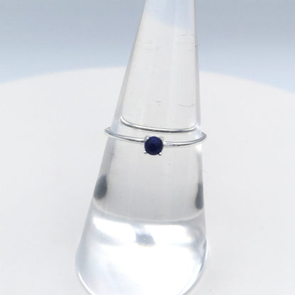 Sterling Silver Lapis Lazuli Solitaire Ring