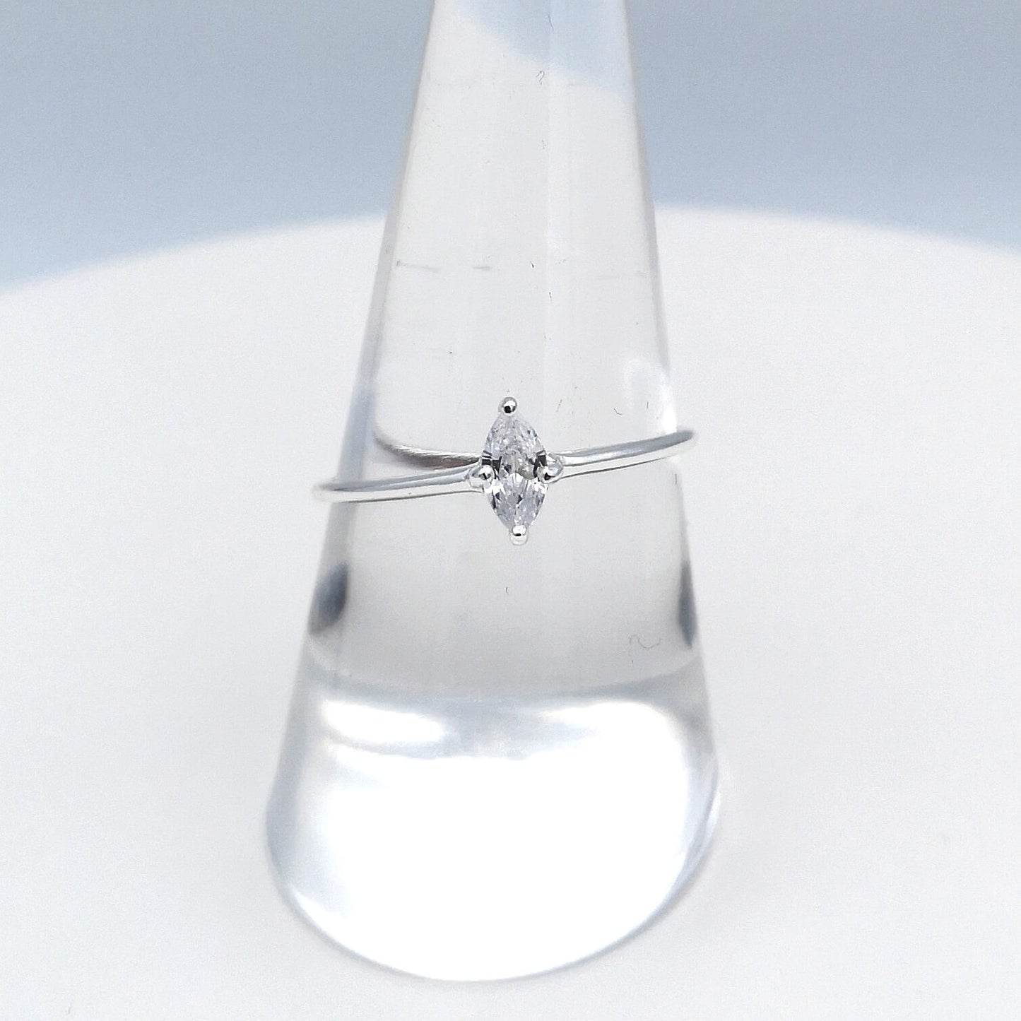 Sterling Silver Marquise Cut Solitaire Ring