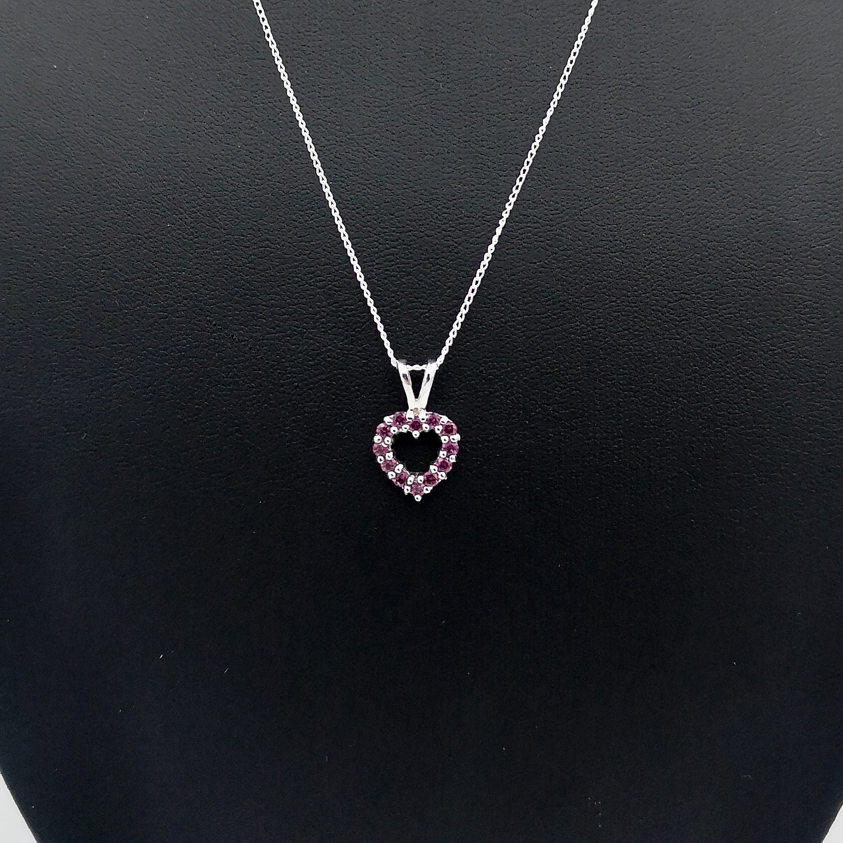 Sterling Silver Rhodolite Heart Pendant