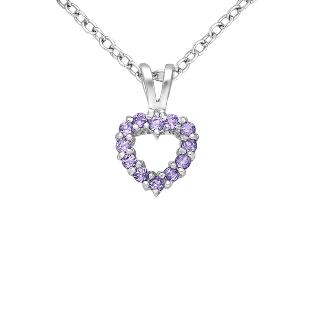 Sterling Silver Tanzanite Heart Pendant