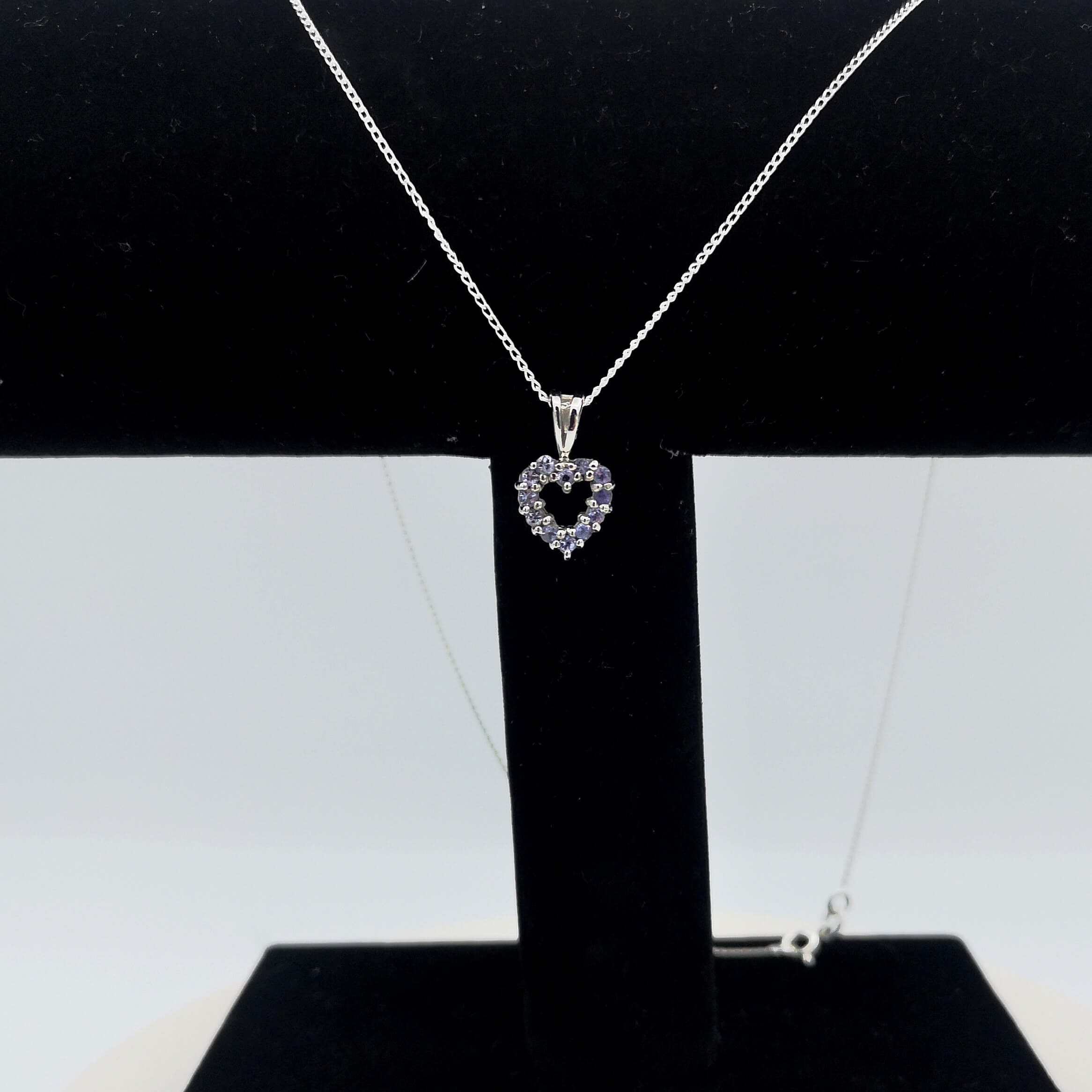 Sterling Silver Tanzanite Heart Pendant