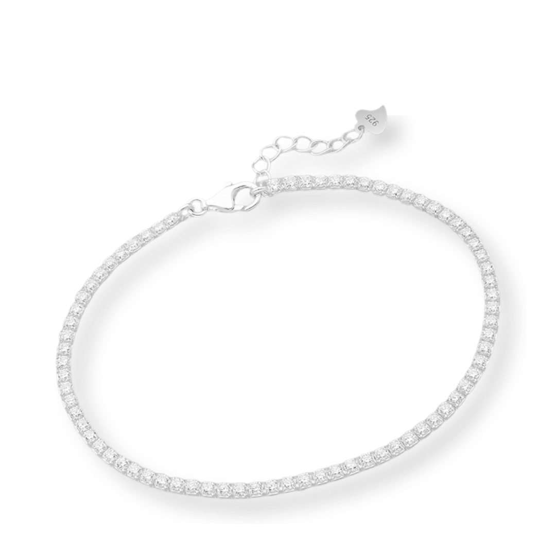 Sterling Silver Tennis Bracelet With Lobster Clasp