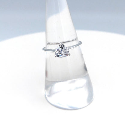 Sterling Silver Trilliant Cut CZ Solitaire Ring