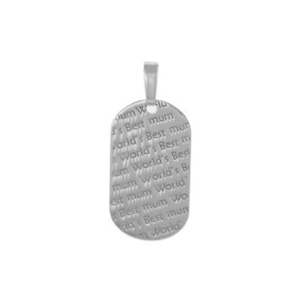 Sterling Silver "World's Best Mum" Dog Tag