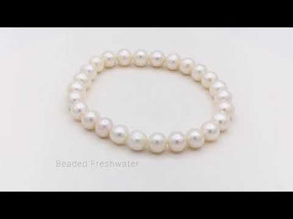 7.5mm Freshwater Pearl Stretch Bead Bracelet