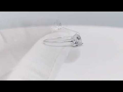 Sterling Silver Trilliant Cut CZ Solitaire Ring