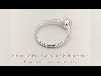 Sterling Silver Rainbow Moonstone La Preciada Solitaire Ring