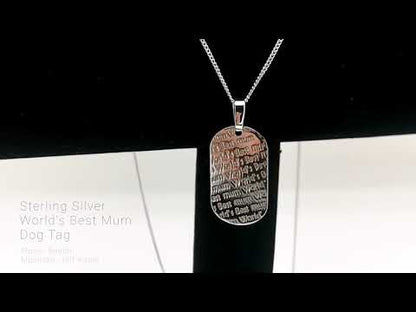 Sterling Silver "World's Best Mum" Dog Tag