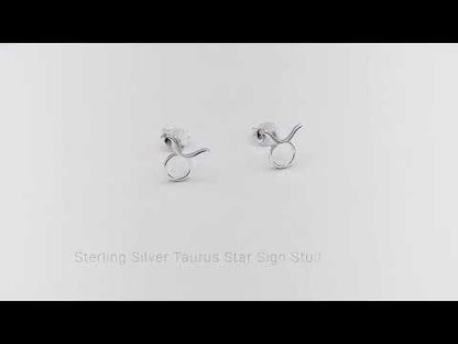Sterling Silver Taurus Star Sign Stud Earrings
