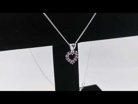 Sterling Silver Rhodolite Heart Pendant